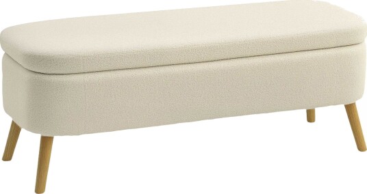 Oppbevaringsbenk 65L Teddy Fleece Gummitre Beige