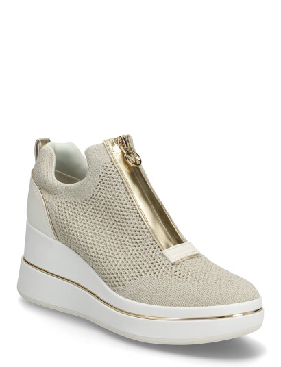 Michael Kors Emmy Wedge Zip Slip On Gold 40.5