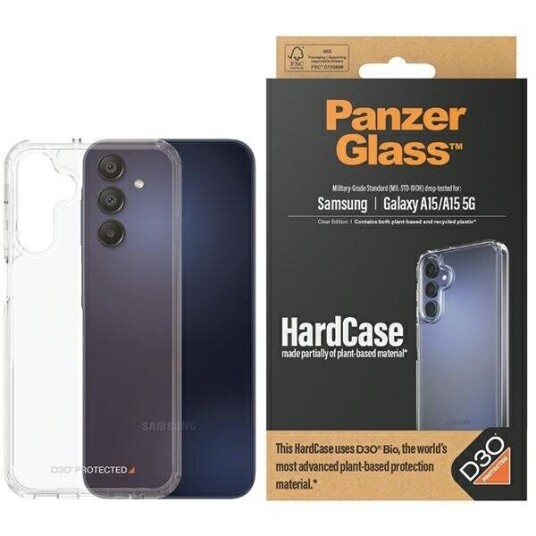 PanzerGlass D3O HardCase til Samsung Galaxy A15 5G - Gjennomsiktig, Magsafe-kompatibel