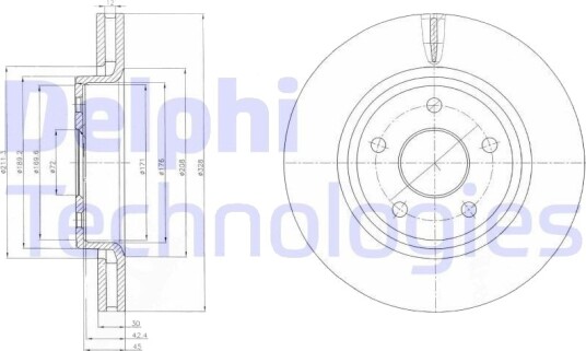 DELPHI BG9058 Bremseskive