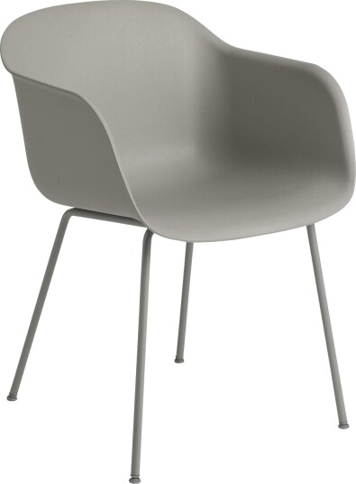 Muuto Fiber Spisestol med Armlener og Base Grå