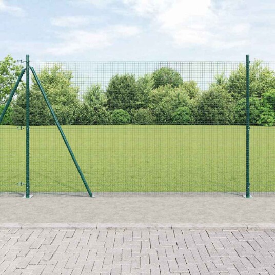 Grønt Gjerdepinnsett Sett med 2 Grønn Galvanisert stål 10 x 1,5 m