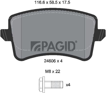 PAGID T1736N Bremseklosser PAGID T1736N Bremseklosser