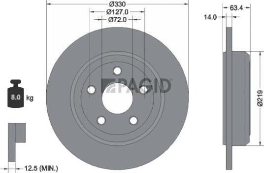 PAGID 55747NC Bremseskive PAGID 55747NC Bremseskive
