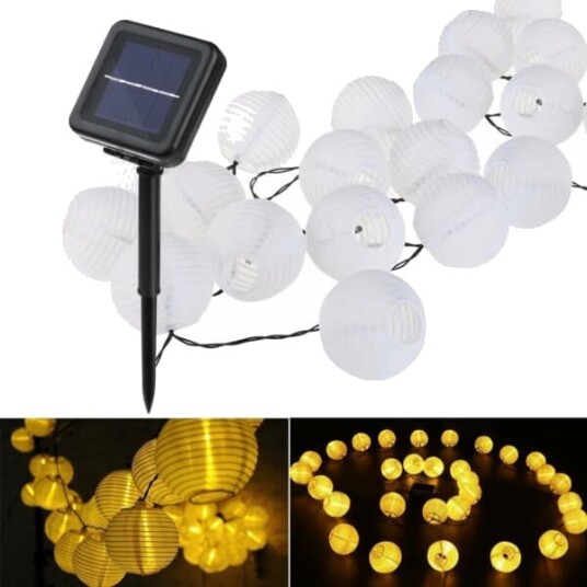 Solcelle rislampe lyssløyfe Paper Lamp LED 3,5m 10 lykter Solcelle rislampe lyssløyfe Paper Lamp LED 3,5m 10 lykter