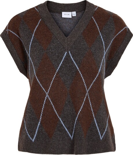 Vila Viargyle S/L Knit Vest DARK GREY MELANGE M Vila Viargyle S/L Knit Vest DARK GREY MELANGE M