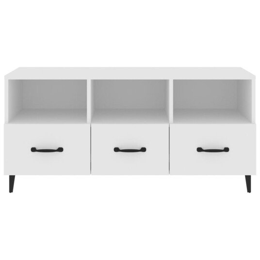 vidaXL TV-benk hvit 102x35x50 cm konstruert tre