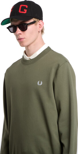 Fred Perry Crew Neck Sweatshirt Khaki green M Fred Perry Crew Neck Sweatshirt Khaki green M