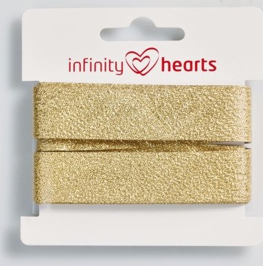 Infinity Hearts Lurex skråbånd 40/20 mm 02 Gold