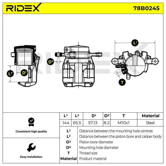 Bremsecaliper RIDEX 78B0245