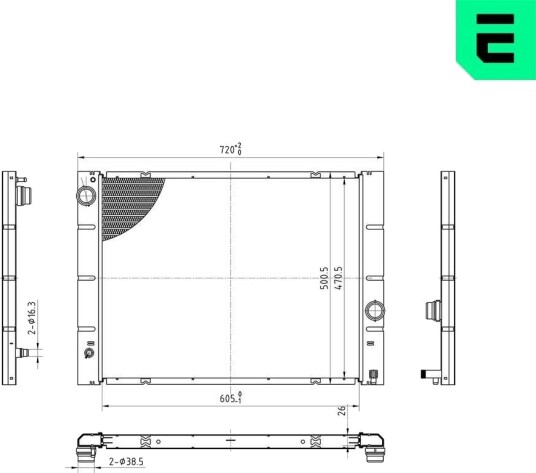 ERA 673253 Radiator, motorkjøling