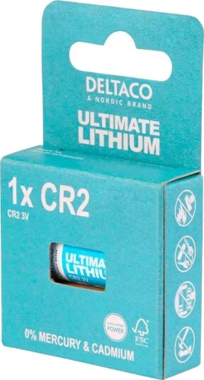 Deltaco CR2 3V Lithium Batteri 1-pk