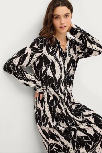 Soaked in Luxury - Kjole slZaya Printed Dress LS - Svart Soaked in Luxury - Kjole slZaya Printed Dress LS - Svart