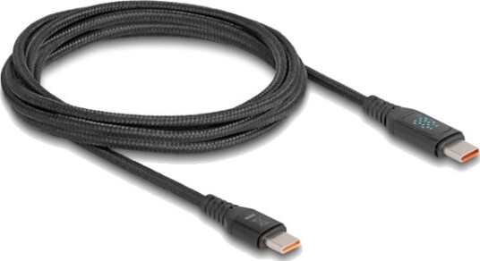 Delock Usb-Kabel 24 Pin Usb-C Hann Til 24 Pin Usb-C Hann 28 V 5 A 1.2 M Up To 480 Mbps Støtte For Power Delivery 3,1 Usb Power Delivery 140W With Indicator Light Svart
