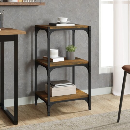vidaXL Bokhylle r?kt eik 40x33x70,5 cm konstruert tre og st?l vidaXL Bokhylle r?kt eik 40x33x70,5 cm konstruert tre og st?l