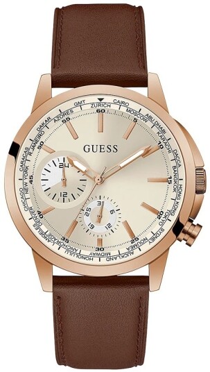 Guess Herreklokke GW0540G4 Spec Sølvfarget/Lær Ø44 mm