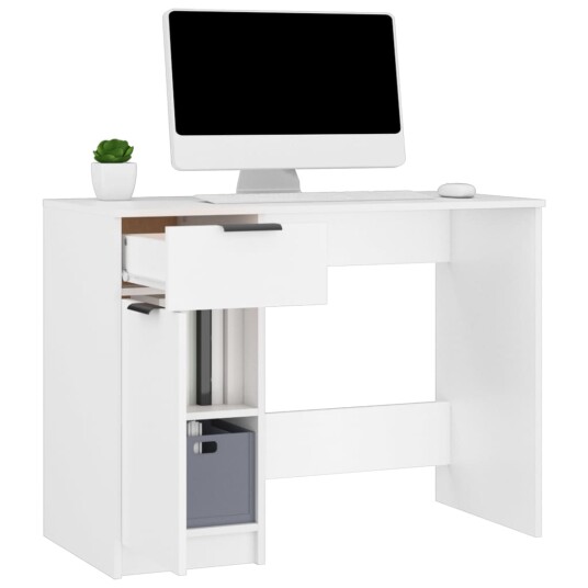 vidaXL Skrivebord hvit 100x50x75 cm konstruert tre vidaXL Skrivebord hvit 100x50x75 cm konstruert tre