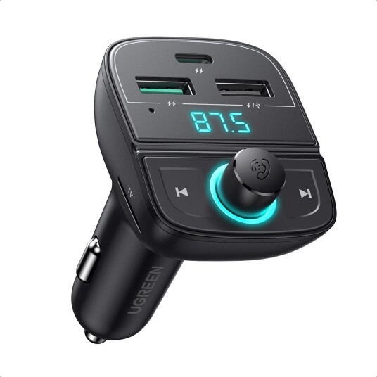 Ugreen CD229 Bluetooth FM-sender med 3 USB-porter og hurtiglading