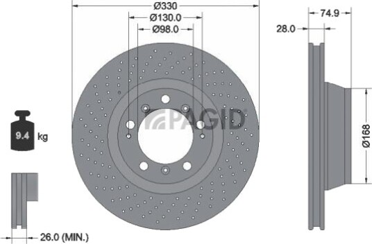 PAGID 54535NHC Bremseskive