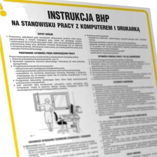 Procera Tdc Skilt Instruksjon For Arbeidsplass Med Datamaskin Og Skriver