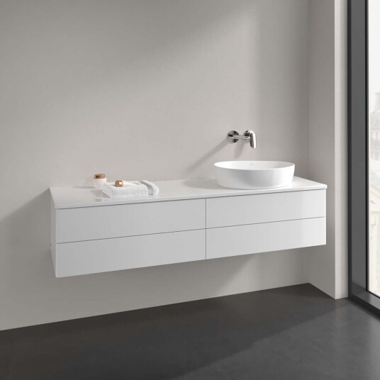 Villeroy & Boch Antao Servantskap med 4 skuffer 160x50x36 cm u/lys Hvit Høyglans Villeroy & Boch Antao Servantskap med 4 skuffer 160x50x36 cm u/lys Hvit Høyglans