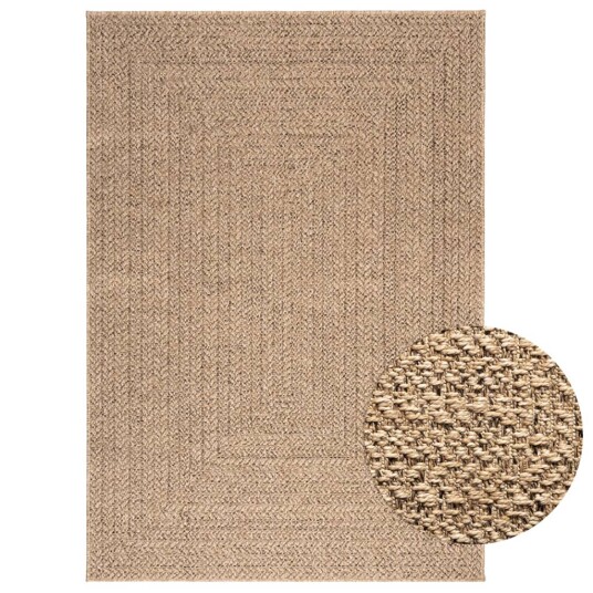 vidaXL Teppe 120x170 cm jute-utseende innendørs og utendørs vidaXL Teppe 120x170 cm jute-utseende innendørs og utendørs