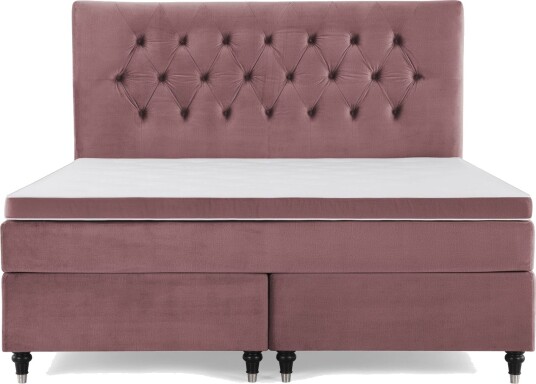 Royal Velvet Komplett Sengepakke 160x200 cm Rosa Fløyel/Dreide Ben