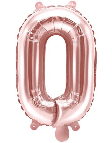 Bokstaven O Rosegullfarget 35 cm Liten Folieballong