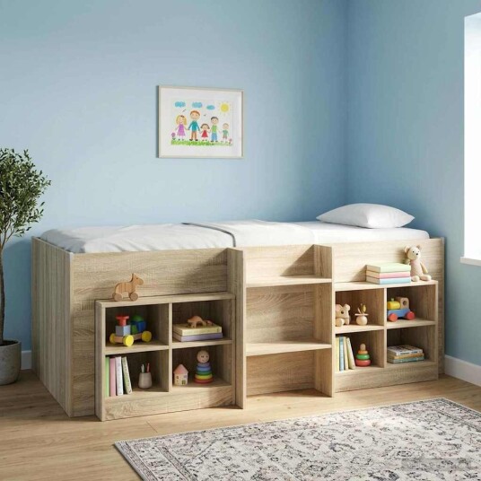  Barnas Høye Sengramme 2 pcs Sonoma 203 x 101,1 x 68,5 cm