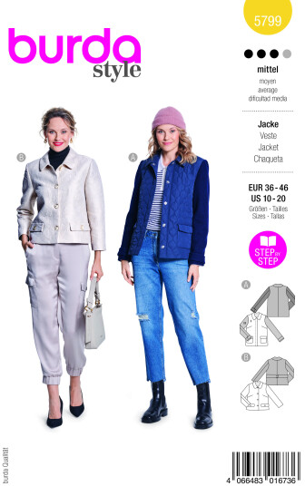 Burda 5799 - Jakke EUR: 36-46 US: 10-20