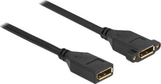 Delock Displayport Kabel Displayport W Til Displayport W Panelmonterbar Displayport 1.2 3.0M Støtter 4K 60 Hz 3840 X 2160 Svart 87103