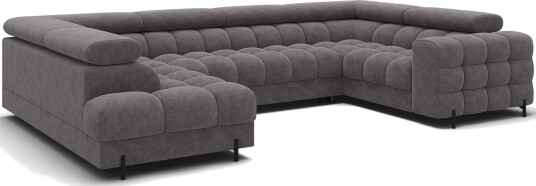 Fectory 6 seters Bubblig hjørnesovesofa med sjeselong og oppbevaring Venstre Aura 04