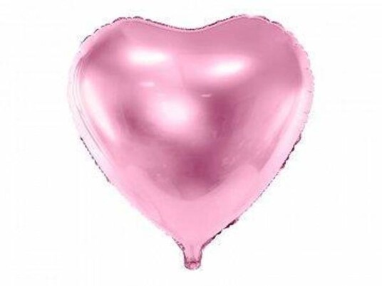 Folie ballong hjerte lyse rosa 45cm