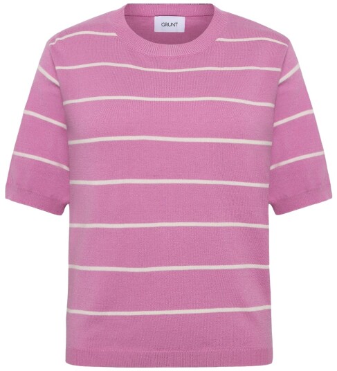 Grunt T skjorte Strikk GrFerro Rose Stripe Grunt 8 år 128 T skjorte Rosa