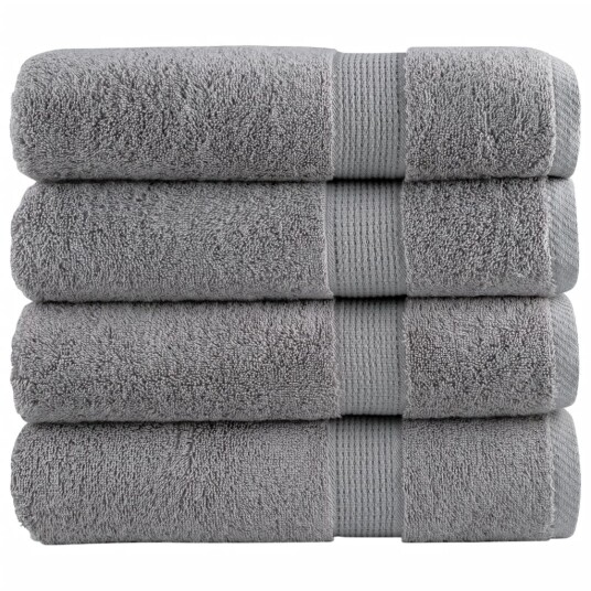 Premium dusjhåndklær SOLUND 4 stk grå 70x140 cm 600gsm Premium dusjhåndklær SOLUND 4 stk grå 70x140 cm 600gsm