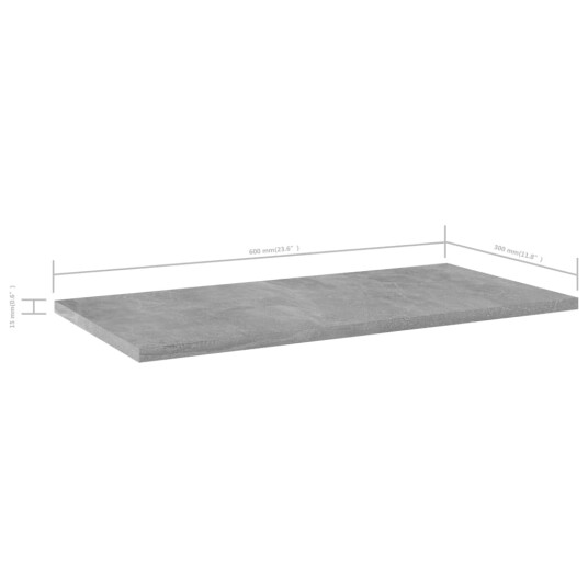 Hylleplater 4 stk betonggrå 60x30x1,5 cm sponplate 8720286244951 Hylleplater 4 stk betonggrå 60x30x1,5 cm sponplate 8720286244951