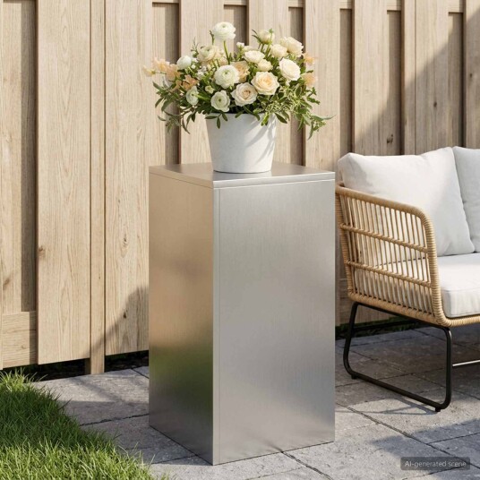 vidaXL Planteholder Sølv 30 x 30 x 60 cm Stål