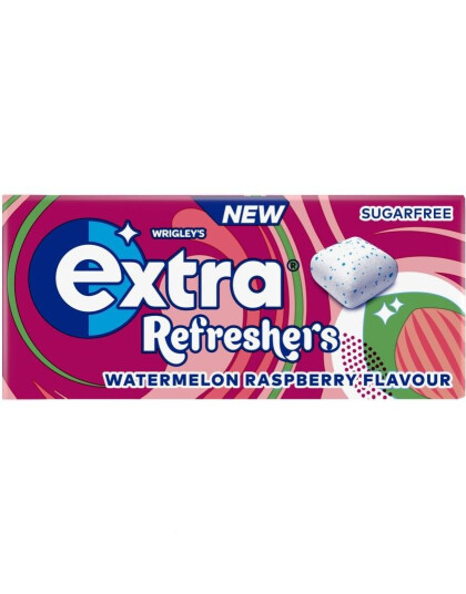 Extra Refreshers Watermelon Raspberry   Tyggegummi med Vannmelon og Bringebærsmak Sukkerfri