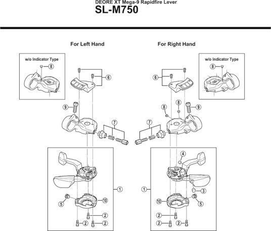 Shimano justeringsbolt for kabel modell SL-M570 og SL-M750