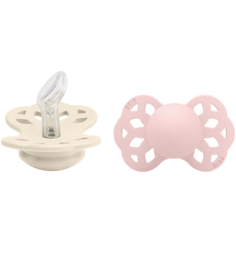 BIBS® Smokk Infinity anatomisk smokk 0-6 måneder Ivory/Blossom 2 stk.