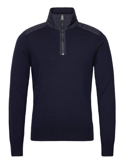 Belstaff Kilmington Quarter Zip Jumper - Navy - L