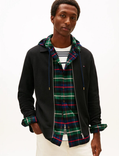 Tommy Hilfiger Seasonal Structure Zip Thru Polo - Black - S Tommy Hilfiger Seasonal Structure Zip Thru Polo - Black - S