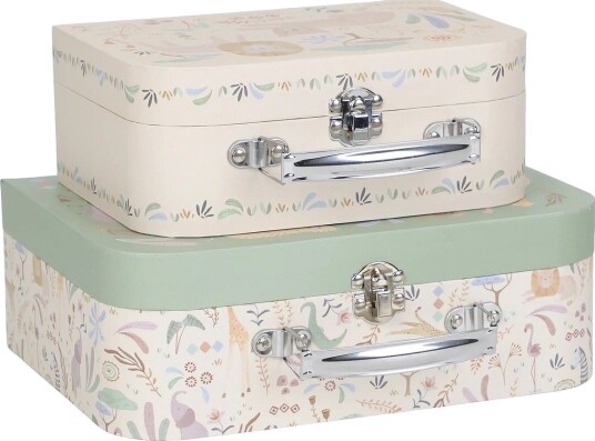 Little Dutch Little Dutch - Suitcase Set - Safari Friends - GREEN - One Size