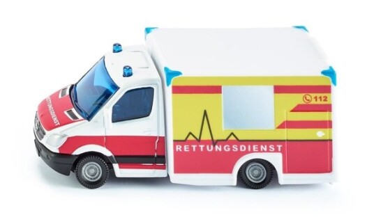 Siku 1536 Ambulans 3 År Metall Plast Röd Vit Gul