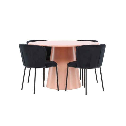 Spisegruppe Venture Home Lanzo Ø120 cm med 4st Edina Spisestoler