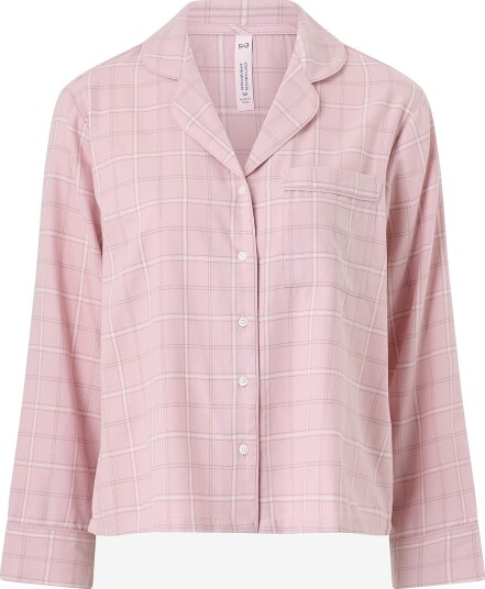 Hunkemöller   Pyjamasskjorte Jacket Ls Vis Co Woven Check   Rosa
