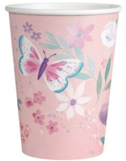 Amscan 8 stk Pappkrus 250 ml Flutter Dream 9909723 66