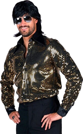 Thetru B.v. Disco Skjorte Herre Svart Gull Deluxe XX-Large 3829-1400-0XXL