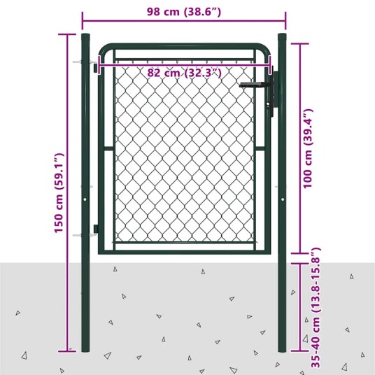vidaXL Hageport stål 100x100 cm grønn