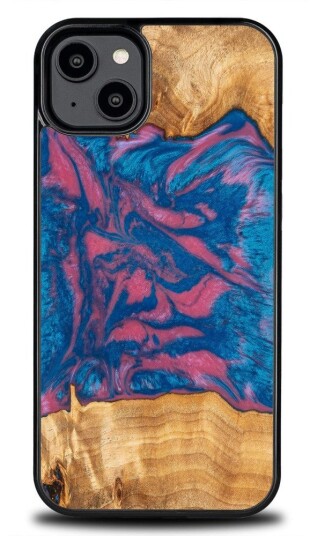 Wood And Resin Deksel Til Iphone 15 Plus Bewood Unique Vegas - Rosa Og Blå
